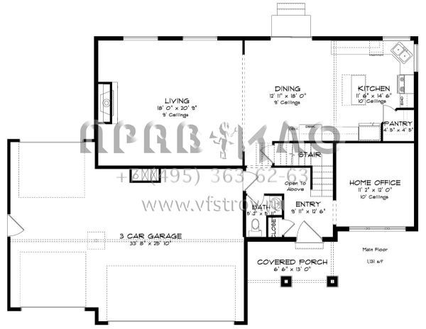 Проект двухэтажного дома с гаражом на три и более машин в американском стиле S5-202 (2802-00032)