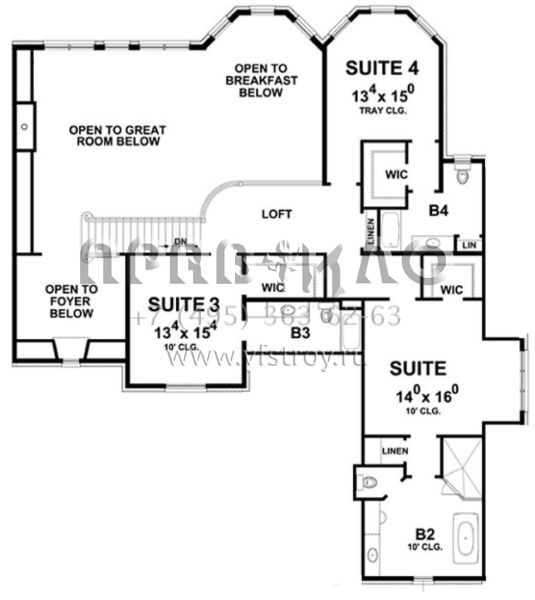 Проект двухэтажного дома с гаражом на три и более машин в современном стиле S5-441 (402-01472)