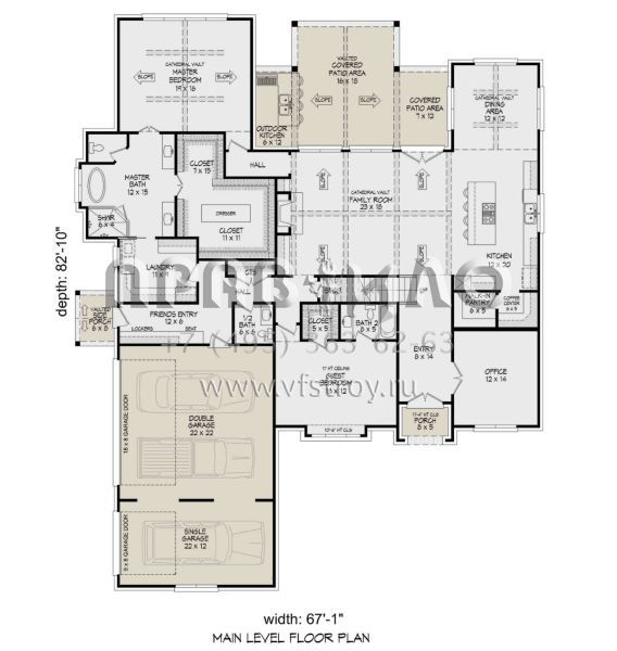 Проект двухэтажного дома с гаражом на три и более машин в английском стиле S5-461 (940-00739)