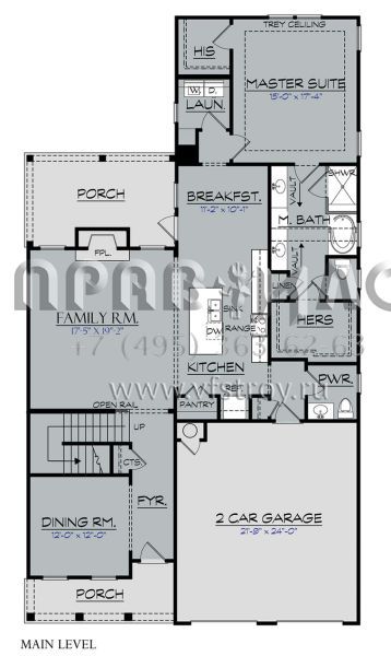 Проект двухэтажного дома с гаражом на две машины в американском стиле S5-254 (3418-00011)