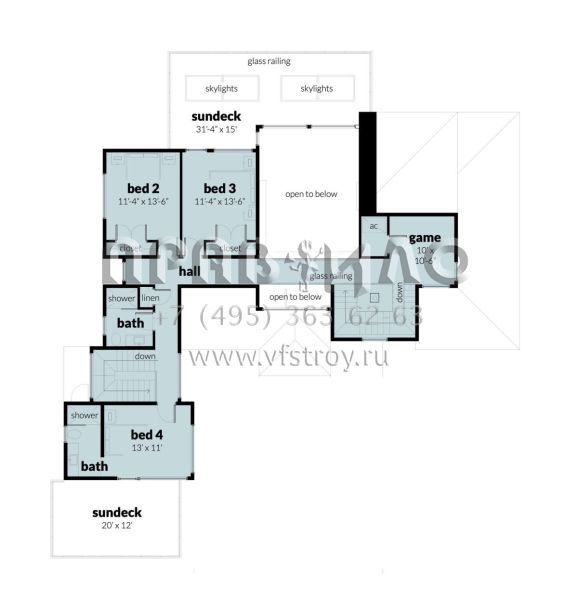 Проект двухэтажного дома с гаражом на две машины в современном стиле S5-299 (028-00187)