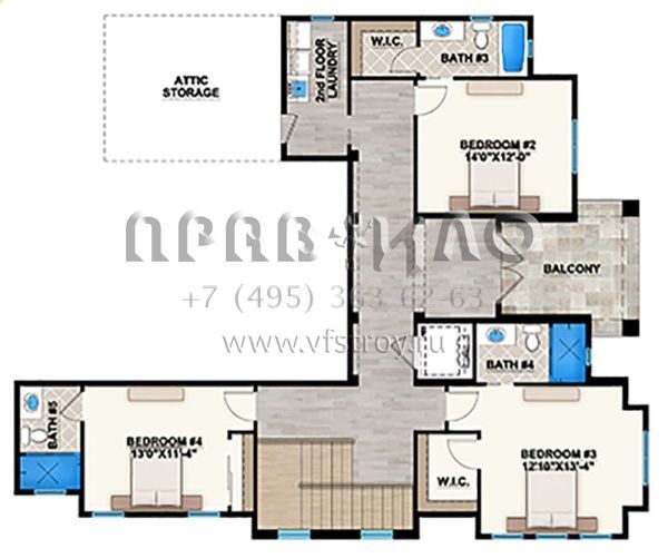 Проект двухэтажного дома с гаражом на три и более машин в английском стиле S5-389 (207-00045)