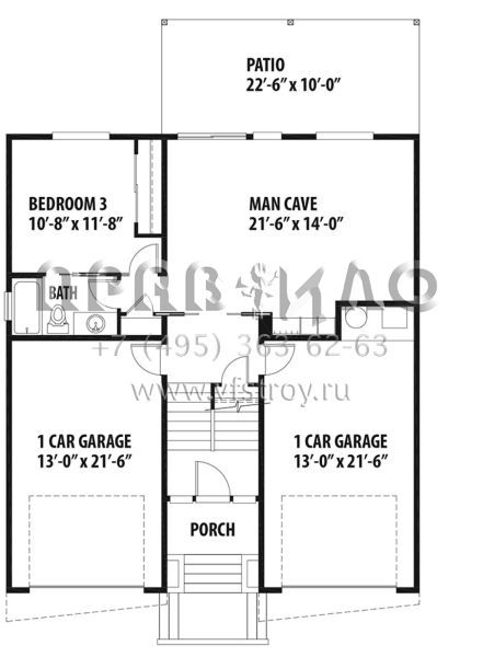 Проект двухэтажного дома с гаражом на две машины в современном стиле S5-190 (9488-00016)