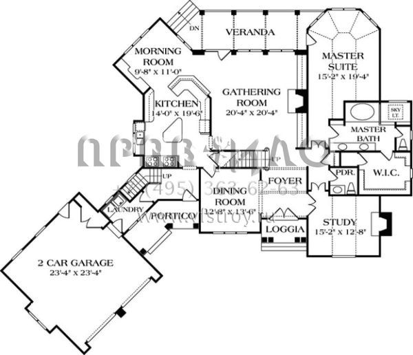 Проект двухэтажного дома с гаражом на две машины в английском стиле S5-303 (3323-00258)