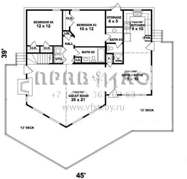 Проект двухэтажного дома без гаража в современном стиле S5-170 (053-00302)