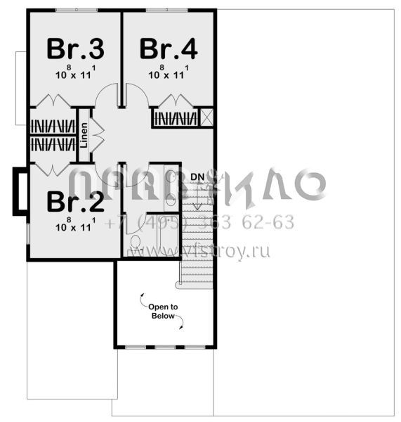 Проект двухэтажного дома с гаражом на две машины в стиле Ранчо S5-194 (963-00702)