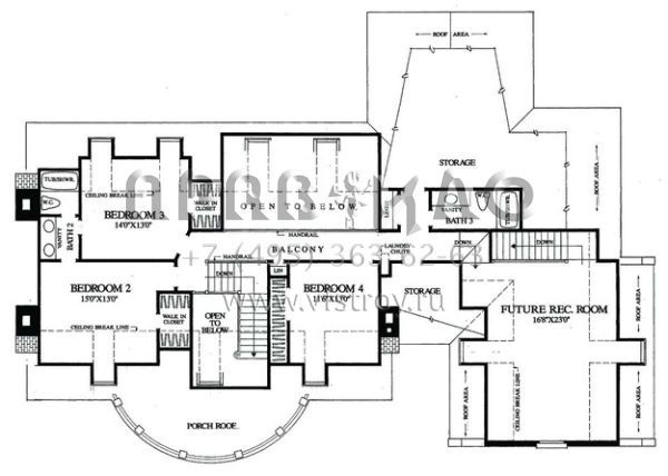 Проект двухэтажного дома с гаражом на две машины в стиле Ранчо S5-309 (7922-00094)