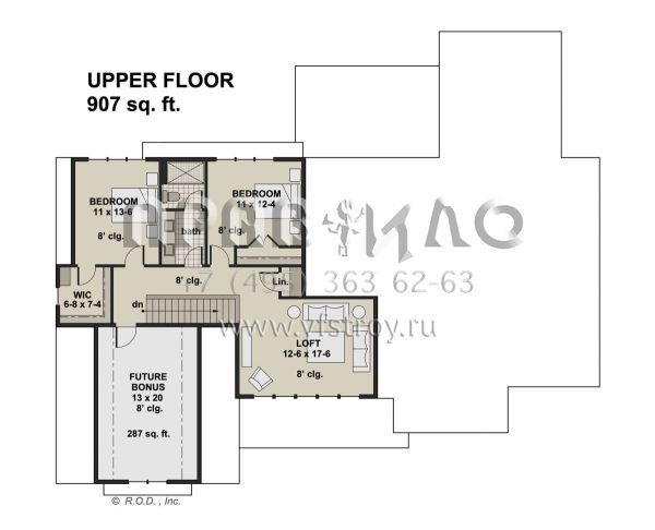 Проект двухэтажного дома с гаражом на две машины в американском стиле S5-305 (098-00408)