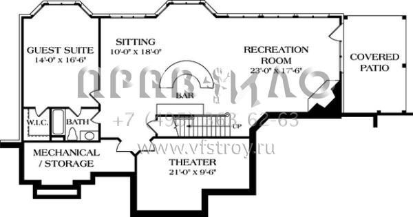 Проект двухэтажного дома с гаражом на две машины в американском стиле S5-454 (3323-00292)