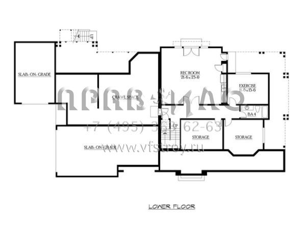 Проект двухэтажного дома с гаражом на три и более машин в американском стиле S5-540 (341-00247)