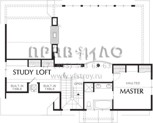 Проект двухэтажного дома без гаража в стиле Ранчо S5-199 (2559-00315)