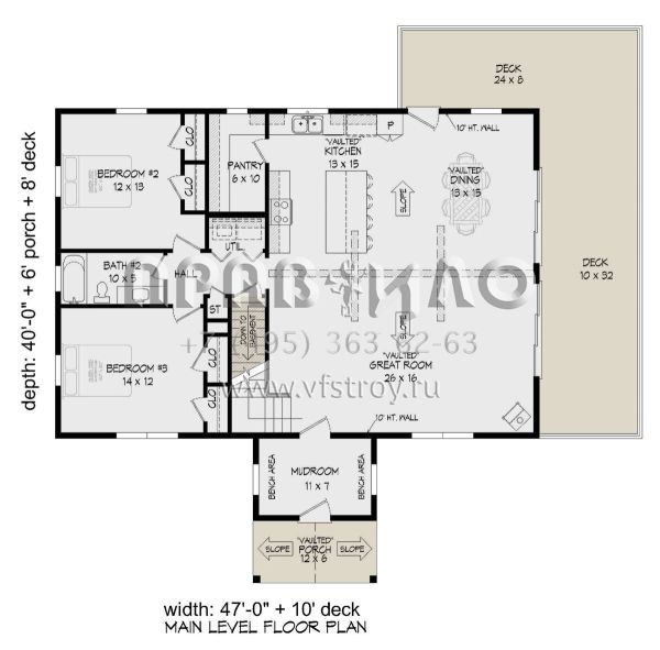 Проект двухэтажного дома с гаражом на три и более машин в стиле Шале S5-202 (940-00777)