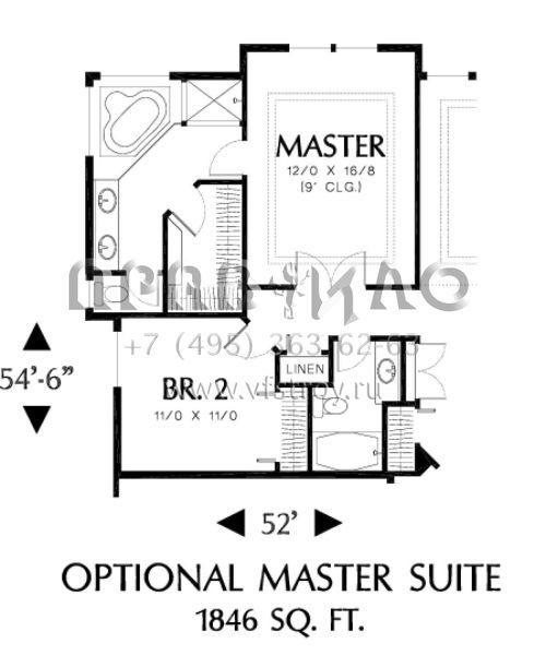 Проект одноэтажного дома с гаражом на две машины в стиле Ранчо S5-173 (2559-00060)