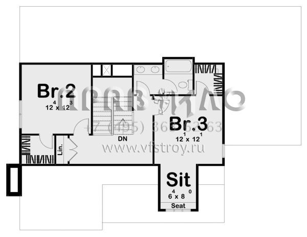 Проект двухэтажного дома с гаражом на одну машину в стиле Ранчо S5-178 (963-00403)