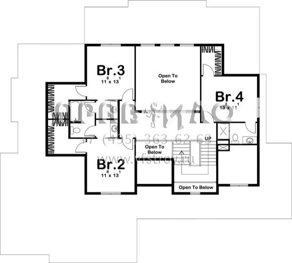 Проект двухэтажного дома с гаражом на три и более машин в скандинавском стиле S5-283 (963-00264)