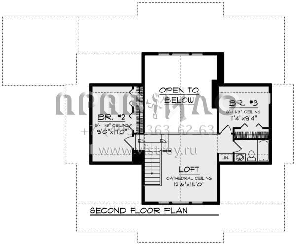 Проект двухэтажного дома без гаража в стиле Шале S5-207 (1020-00335)