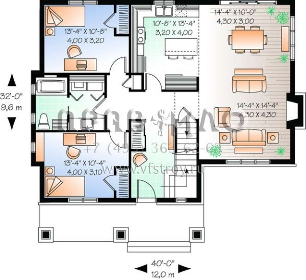 Проект двухэтажного дома без гаража в американском стиле S5-167 (034-00781)