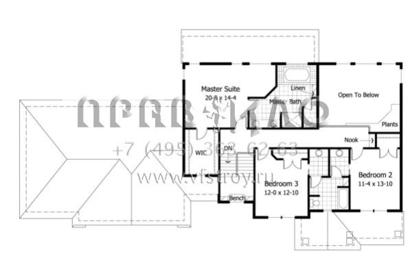 Проект двухэтажного дома с гаражом на три и более машин в стиле Ранчо S5-299 (098-00052)
