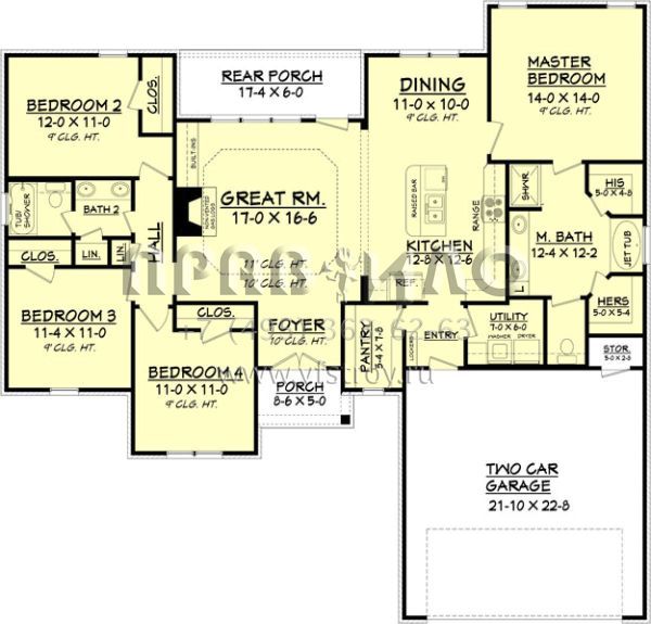 Проект одноэтажного дома с гаражом на две машины в современном стиле S5-167 (041-00099)