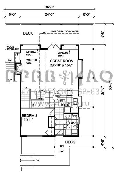 Проект двухэтажного дома без гаража в стиле Ранчо S5-144 (4177-00012)