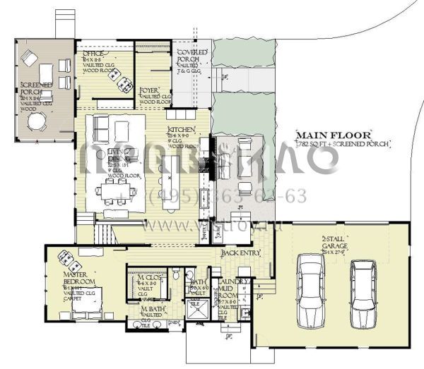 Проект двухэтажного дома с гаражом на две машины в современном стиле S5-342 (1637-00142)