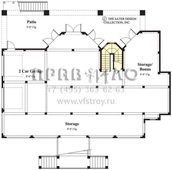 Проект трехэтажного дома с гаражом на две машины в прибрежном стиле S5-256 (8436-00079)