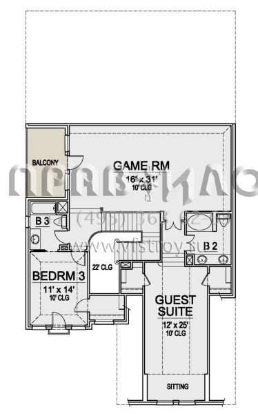 Проект двухэтажного дома с гаражом на две машины в английском стиле S5-320 (5445-00416)