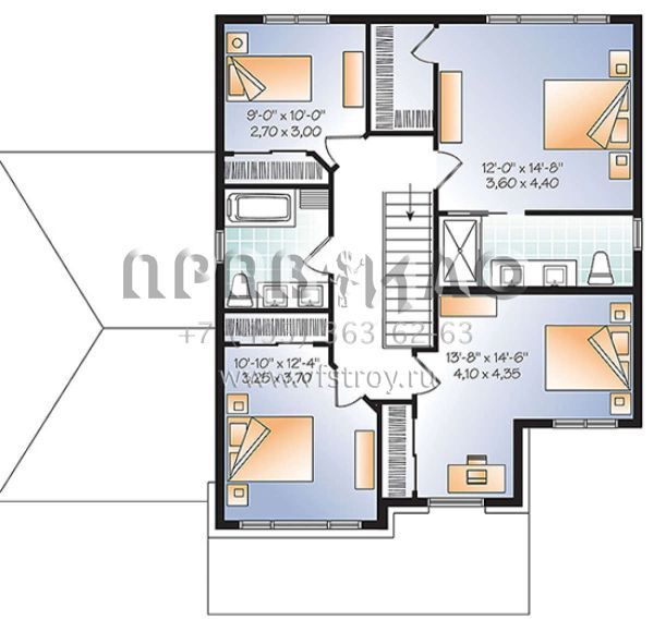 Проект двухэтажного дома с гаражом на одну машину в современном стиле S5-189 (034-01105)