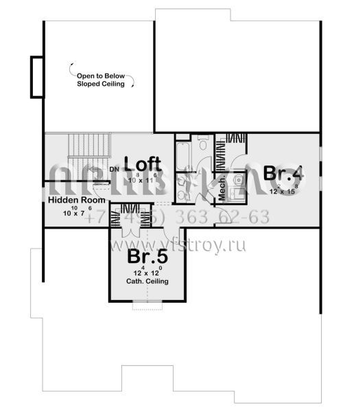 Проект двухэтажного дома с гаражом на две машины в стиле Ранчо S5-291 (963-00711)