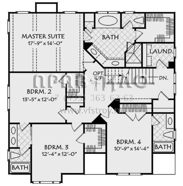 Проект двухэтажного дома с гаражом на две машины в стиле Ранчо S5-239 (8594-00205)