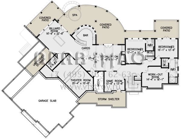 Проект одноэтажного дома с гаражом на три и более машин в американском стиле S5-596 (699-00309)