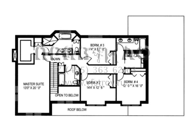 Проект двухэтажного дома с гаражом на две машины в стиле Ранчо S5-423 (039-00205)
