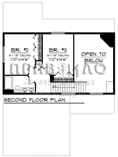 Проект двухэтажного дома с гаражом на две машины в американском стиле S5-150 (1020-00118)