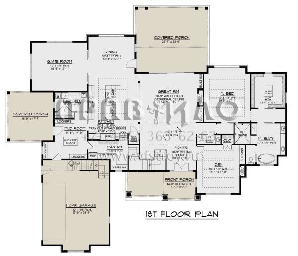 Проект двухэтажного дома с гаражом на две машины в американском стиле S5-510 (5032-00259)