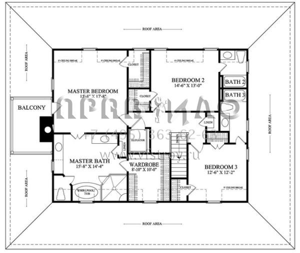 Проект двухэтажного дома с гаражом на три и более машин в стиле Ранчо S5-283 (7922-00033)