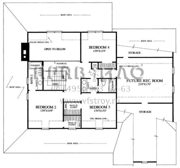 Проект двухэтажного дома с гаражом на две машины в стиле Ранчо S5-270 (7922-00208)