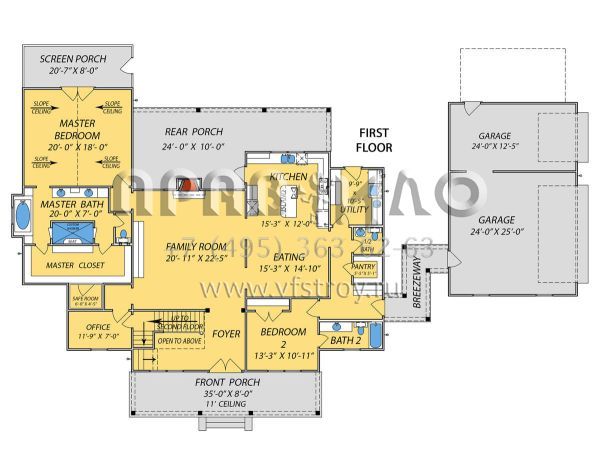 Проект двухэтажного дома с гаражом на три и более машин в современном стиле S5-337 (9279-00048)