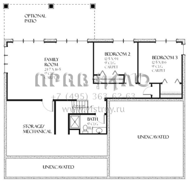 Проект двухэтажного дома с гаражом на две машины в стиле Ранчо S5-225 (1637-00094)