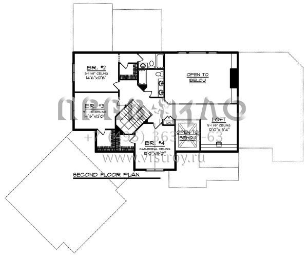 Проект двухэтажного дома с гаражом на две машины в стиле Ранчо S5-396 (1020-00112)