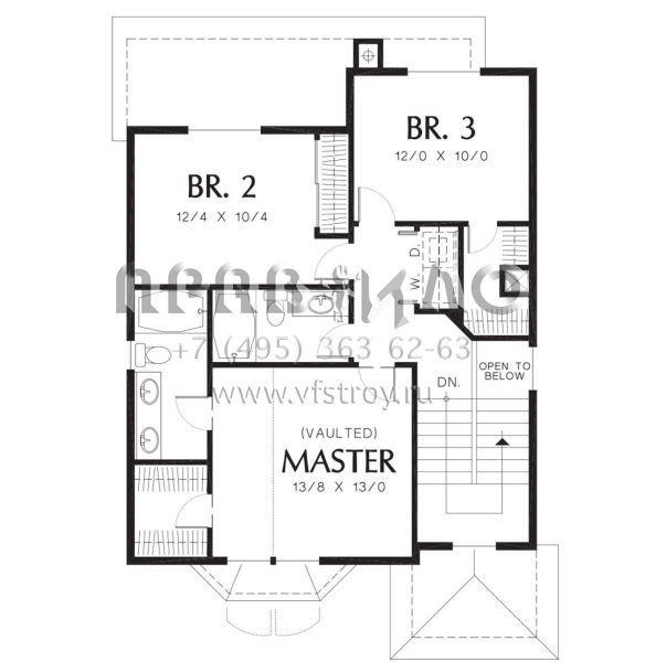 Проект двухэтажного дома с гаражом на две машины в английском стиле S5-166 (2559-00283)