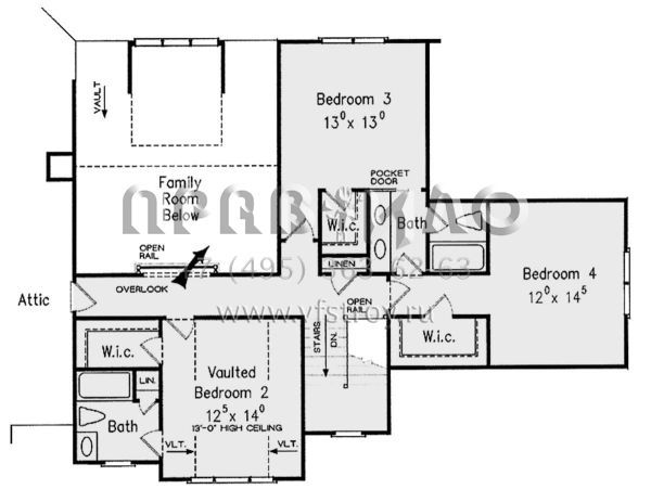 Проект двухэтажного дома с гаражом на три и более машин в стиле Ранчо S5-344 (8594-00325)