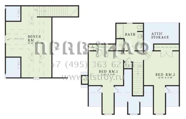 Проект двухэтажного дома с гаражом на две машины в стиле Ранчо S5-166 (110-00050)