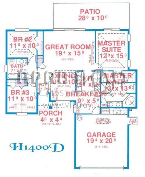Проект одноэтажного дома с гаражом на две машины в стиле Ранчо S5-130 (4766-00153)