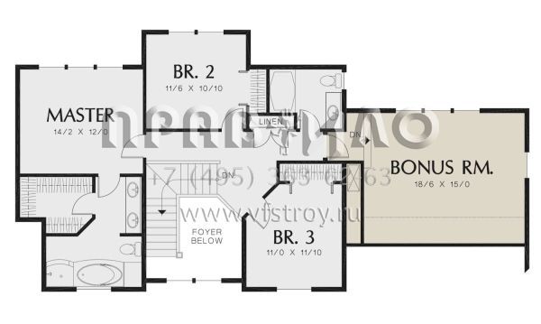 Проект двухэтажного дома с гаражом на две машины в стиле Ранчо S5-177 (2559-00913)