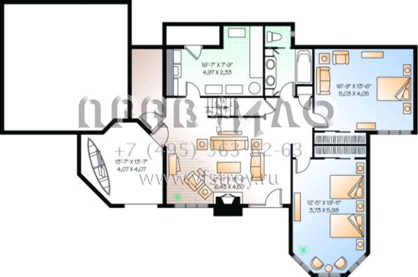 Проект двухэтажного дома с гаражом на две машины в английском стиле S5-315 (034-00099)