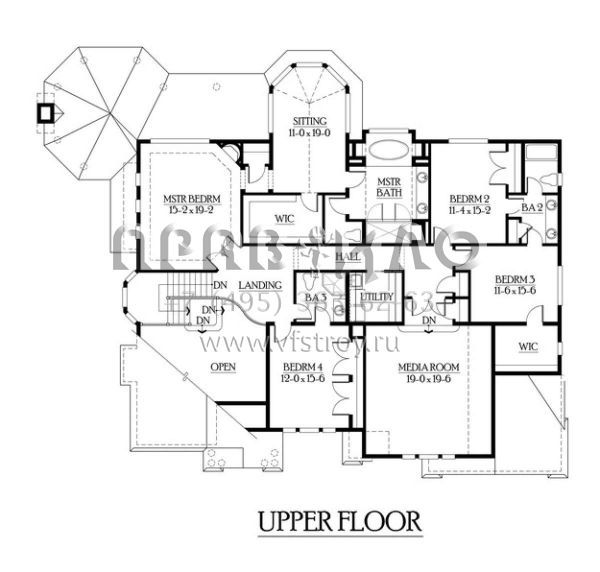 Проект двухэтажного дома с гаражом на три и более машин в английском стиле S5-433 (341-00263)