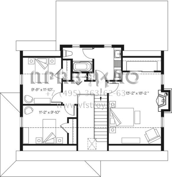 Проект одноэтажного дома без гаража в современном стиле S5-165 (034-01136)
