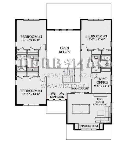 Проект двухэтажного дома с гаражом на две машины в современном стиле S5-353 (6849-00131)