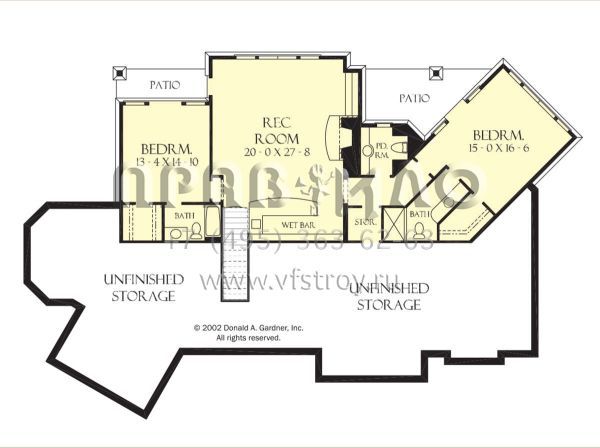 Проект одноэтажного дома с гаражом на две машины в стиле Шале S5-422 (2865-00405)