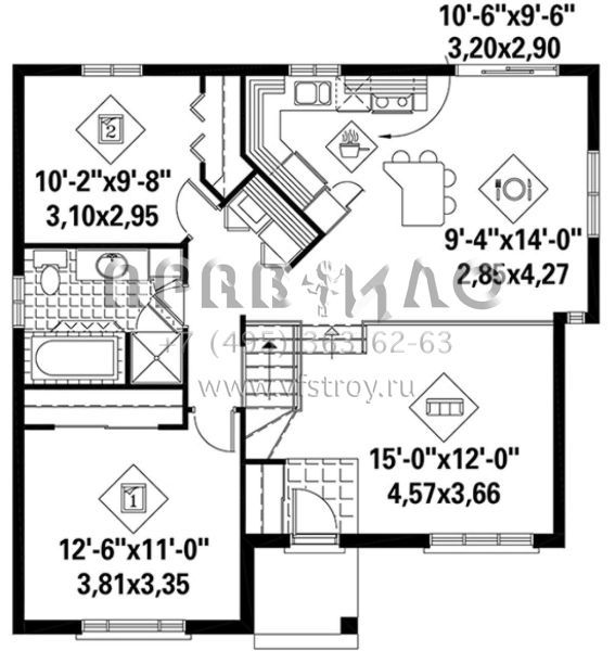 Проект одноэтажного дома без гаража в современном стиле S5-93 (6146-00260)